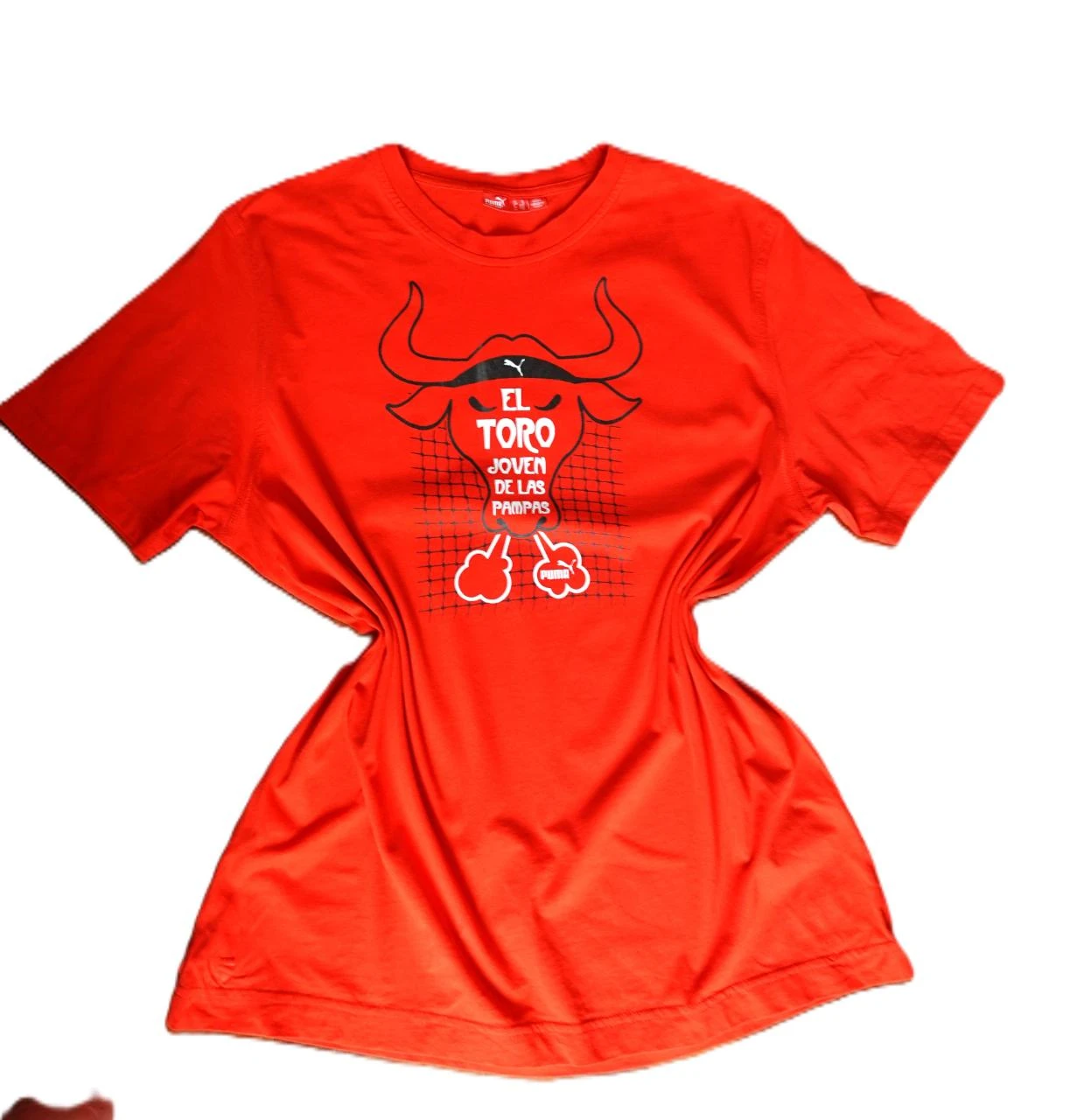Red Puma men's XL T-shirt with El Toro print, sporty style – photo 12
